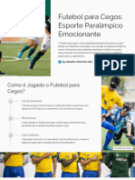 Futebol para Cegos Esporte Paralimpico Emocionante