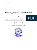 Training and Placement Policy