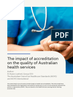 The Impact of Accreditation On The Quality of Australian Health Services