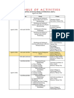 Schedule of Activities 2024 RSPC