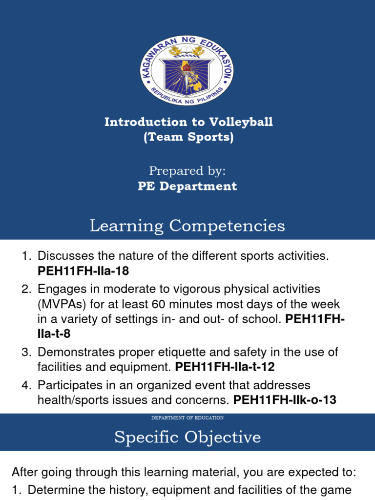 Volleyball Presentation For Pe Department Pdf Volleyball Sports