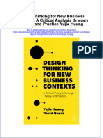 Design Thinking For New Business Contexts A Critical Analysis Through Theory And Practice Yujia Huang full chapter