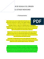 EL PLAN DE IGUALA OРEL ORIGEN DEL ESTADO