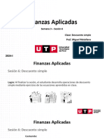 Finanzas Aplicadas: Semana 3 - Sesión 6 Clase: Descuento Simple Prof. Miguel Matallana
