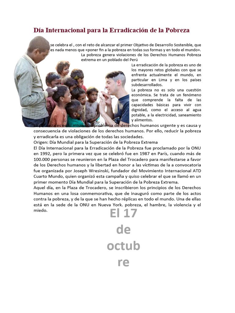 Erradicación Global de la Pobreza | PDF | Pobreza | Pobreza e indigencia