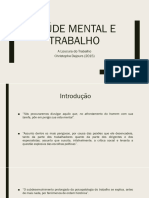 Saúde Mental e Trabalho