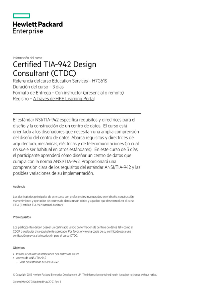 Certified TIA-942 Design Consultant-A00036278ese | PDF