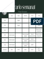 Horario Semanal A4 Planificador Minimalista Aesthetic Verde