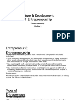 Nature and Development of Entrepreneurship