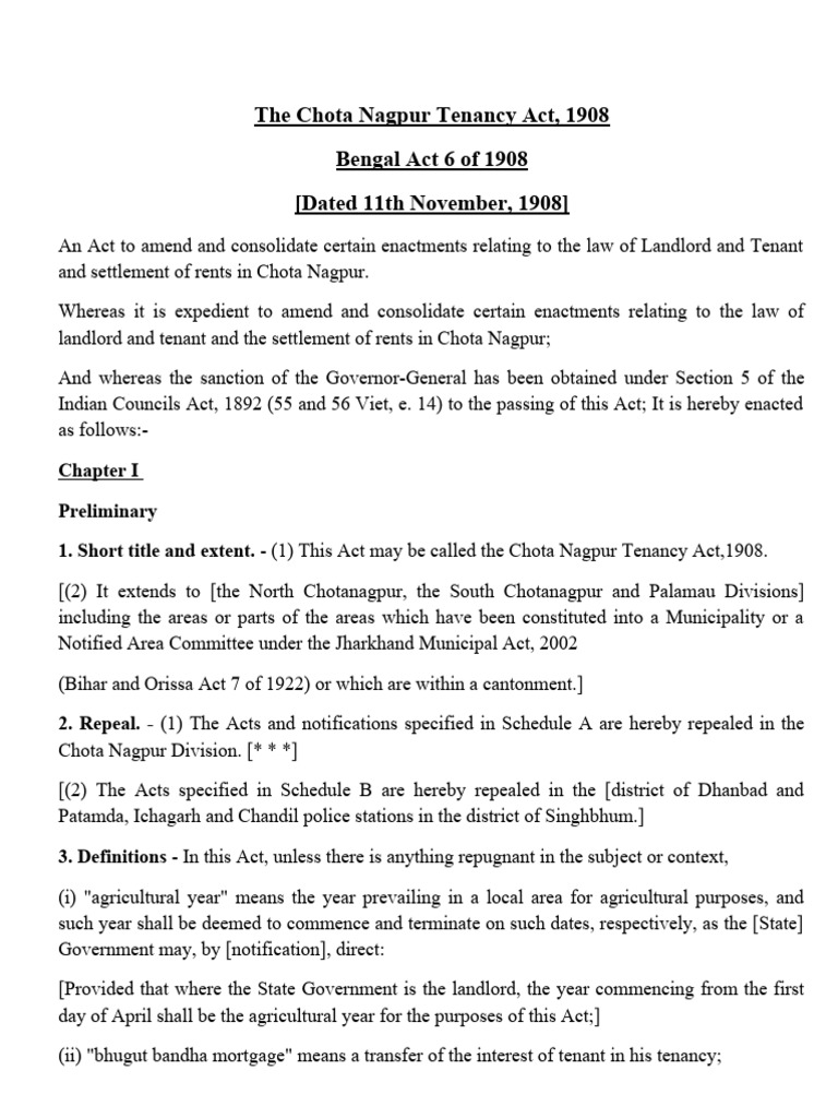 the-chota-nagpur-tenancy-act-pdf-leasehold-estate-lease