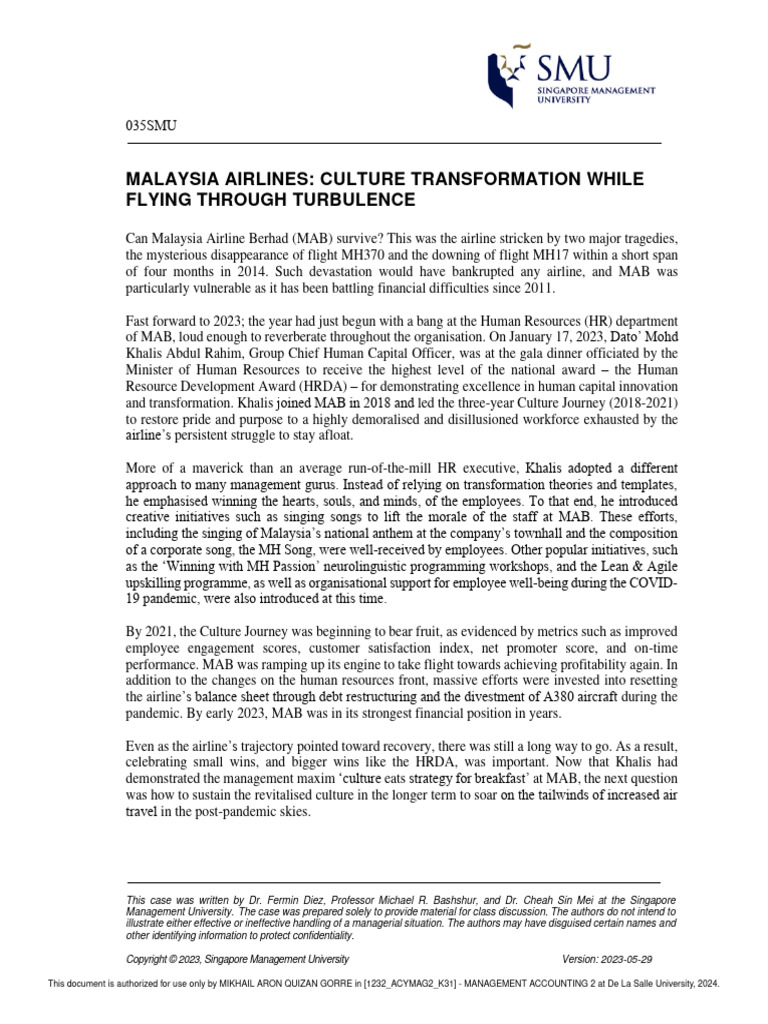 Malaysia Airlines | PDF | Aviation