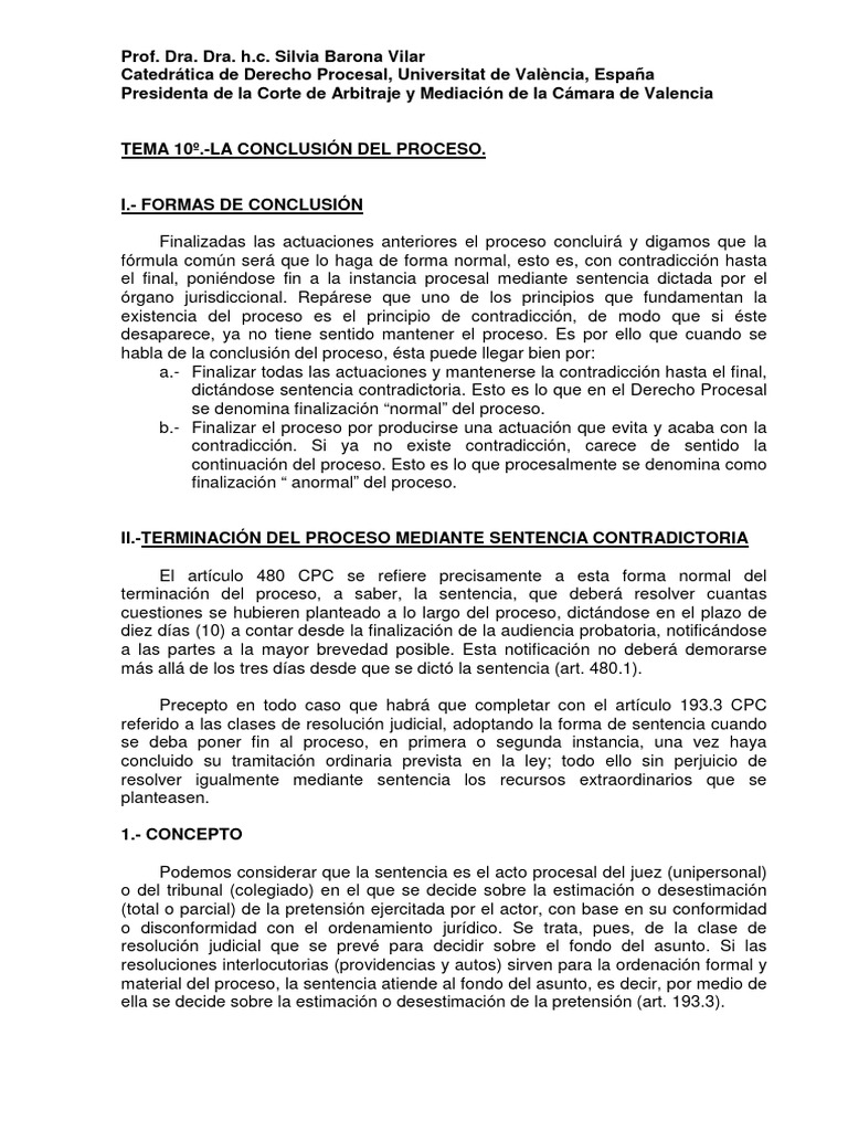 Conclusión del Proceso en Derecho Procesal | PDF | Sentencia (ley ...