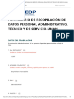 Formulario de Recopilación de Datos Personal Administrativo, Técnico y de Servicio-Unah