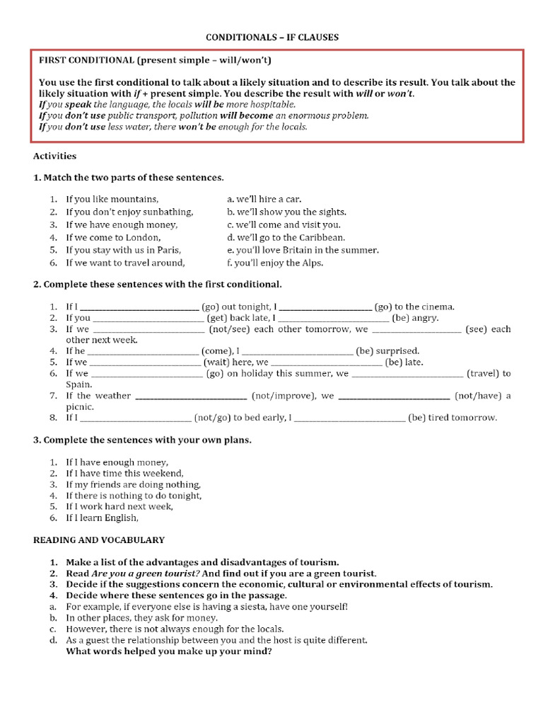 Wordwall 1st Conditional