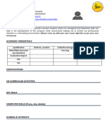 Resume Format - PIMSR