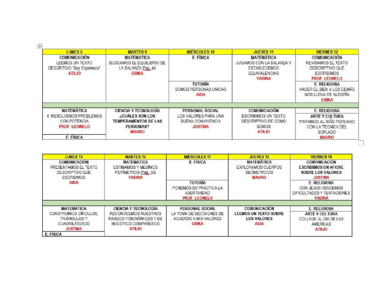 Actividades Programadas | PDF