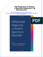 Differential Diagnosis of Autism Spectrum Disorder Katherine K M Stavropoulos Full Chapter