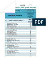 Registro de Escritura 5° Primaria