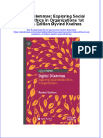 Digital Dilemmas Exploring Social Media Ethics in Organizations 1St Edition Edition Oyvind Kvalnes Full Chapter