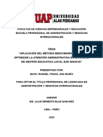 Tesis - MétodoBenchmarking - Optimizar - AtenciónAdministrativa - UGEL - San Ignacio