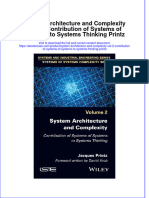 System Architecture And Complexity Vol 2 Contribution Of Systems Of Systems To Systems Thinking Printz full download chapter