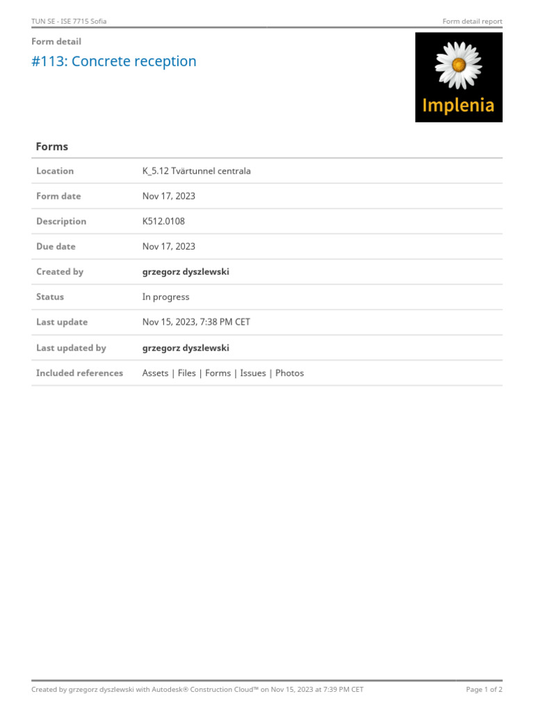 Form Detail Report-202311151840 | PDF | Concrete | Applied And ...
