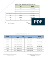 Calendario Uso de Biblioteca 2014