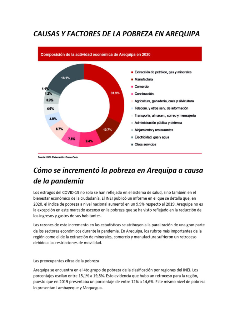 Causas y Efectos de La Pobreza en Arequipa | PDF | Pobreza | Pobreza e ...