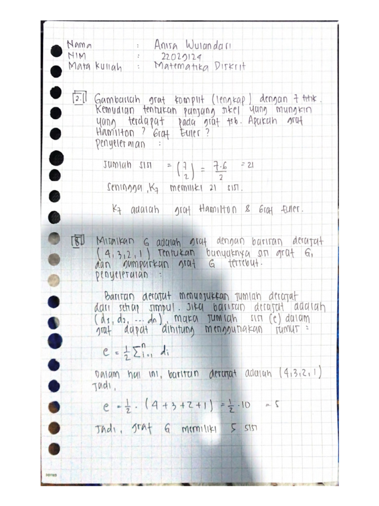 Anisa Wulandari - 22029124 MATDIS GRAF | PDF
