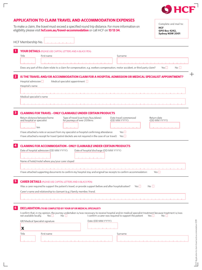 Travel and Accommodation Claim Form | PDF | General Practitioner | Hospital