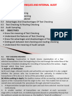 AUDITING TECHNIQUES AND INTERNAL AUDIT Notes