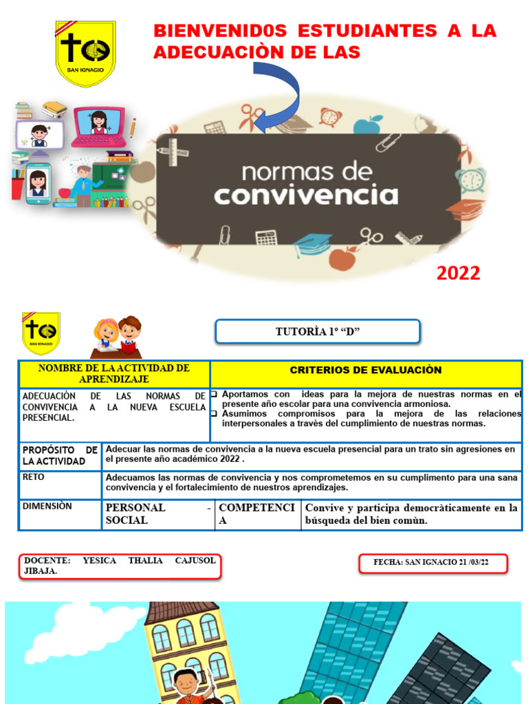 1° PDF Normas de Convivencia 2022 - Mañana | PDF | Escuelas