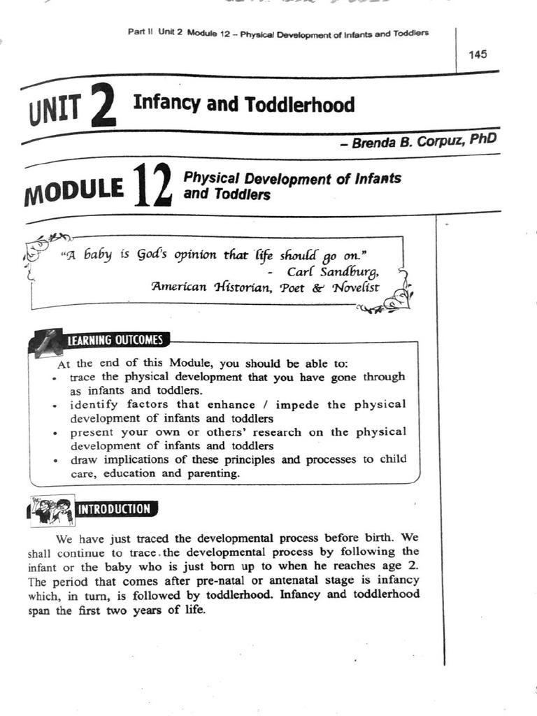 Physical Development of Infants and Toddlers | PDF