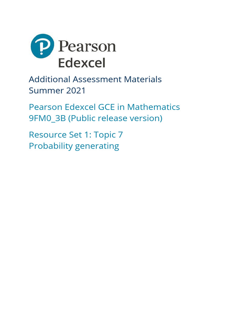 9FM0 3B Topic7 Probabilitygenerating Question | PDF | Function ...