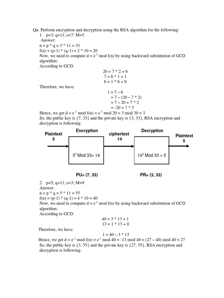 RAB 8ETRX DCE RSA Algorithm Examples | Download Free PDF | Key ... image.