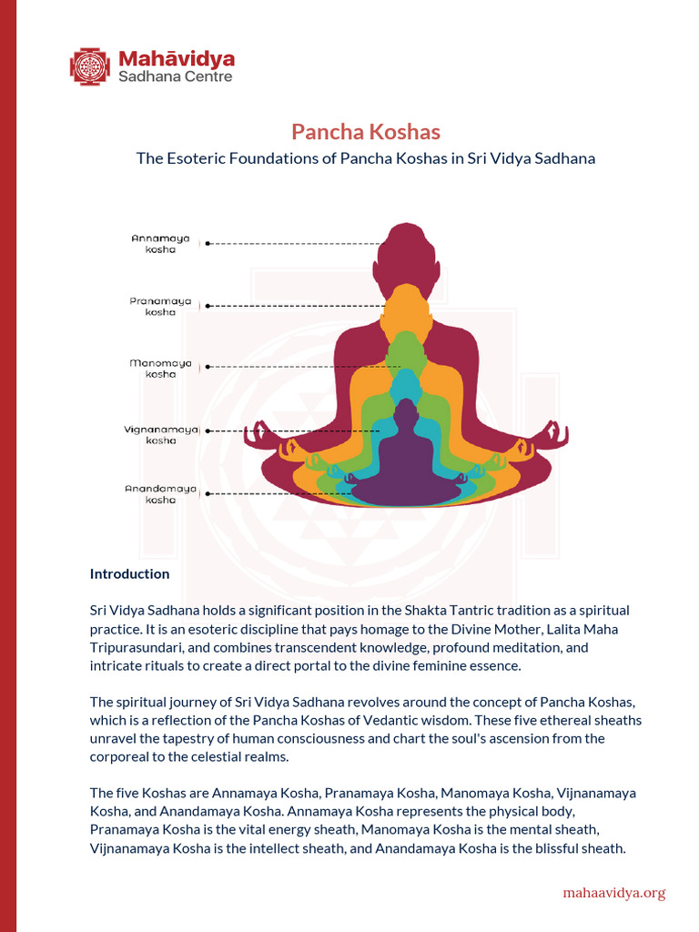 The Esoteric Foundations of Pancha Kroshas in Sri Vidya Sadhana | PDF ...