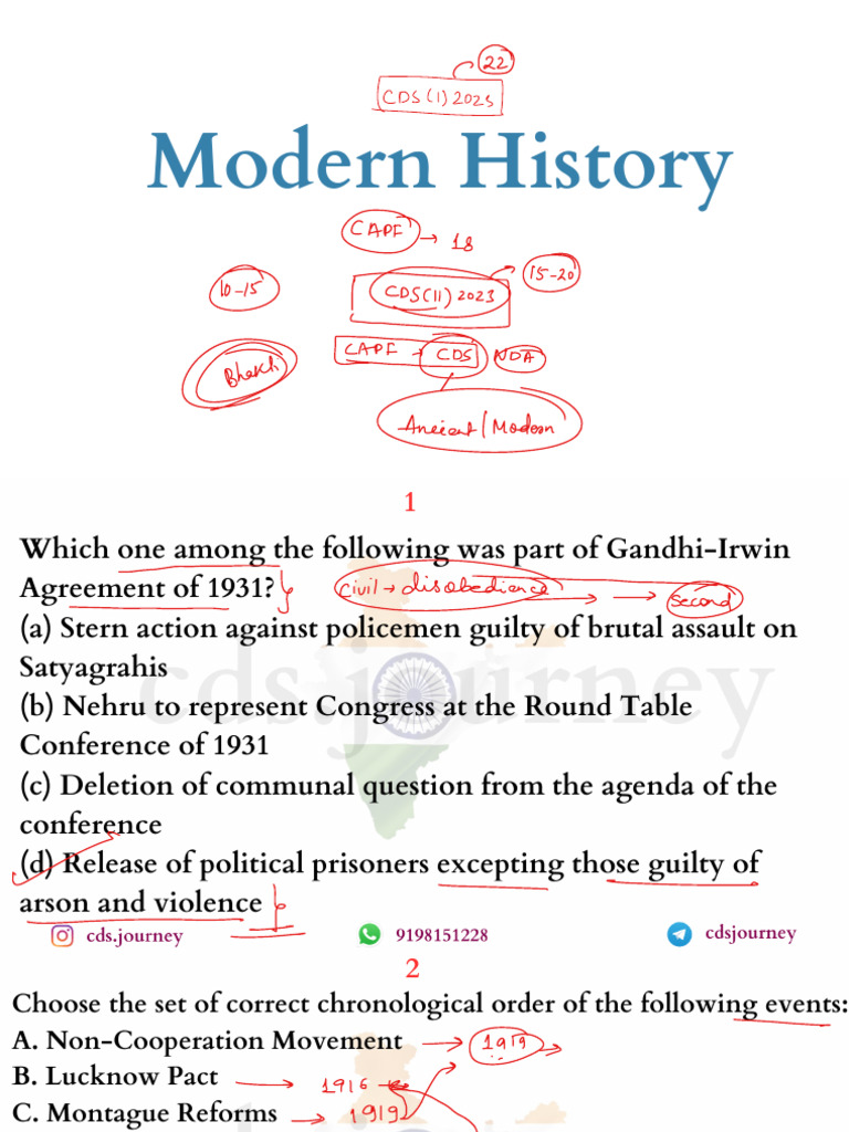 Complete Modern History Classnotes Pdf Mahatma Gandhi British India