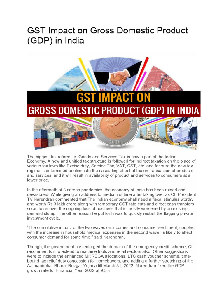 GST Impact On Gross Domestic Product | PDF | Taxes | Gross Domestic Product