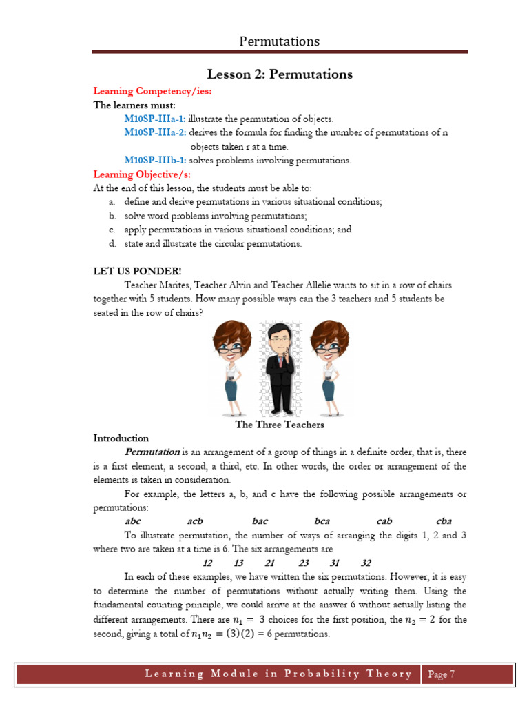 Understanding Permutations in Probability | PDF | Permutation | Numbers