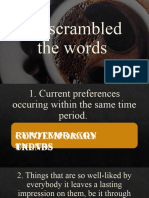 Unscrambled The Words Simple Game