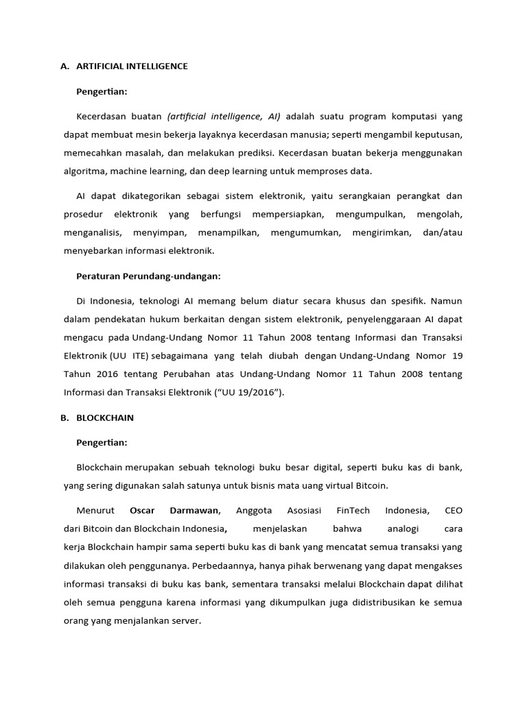 Pemahaman AI dan Blockchain di Indonesia | PDF