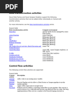 Data Transformation Activities