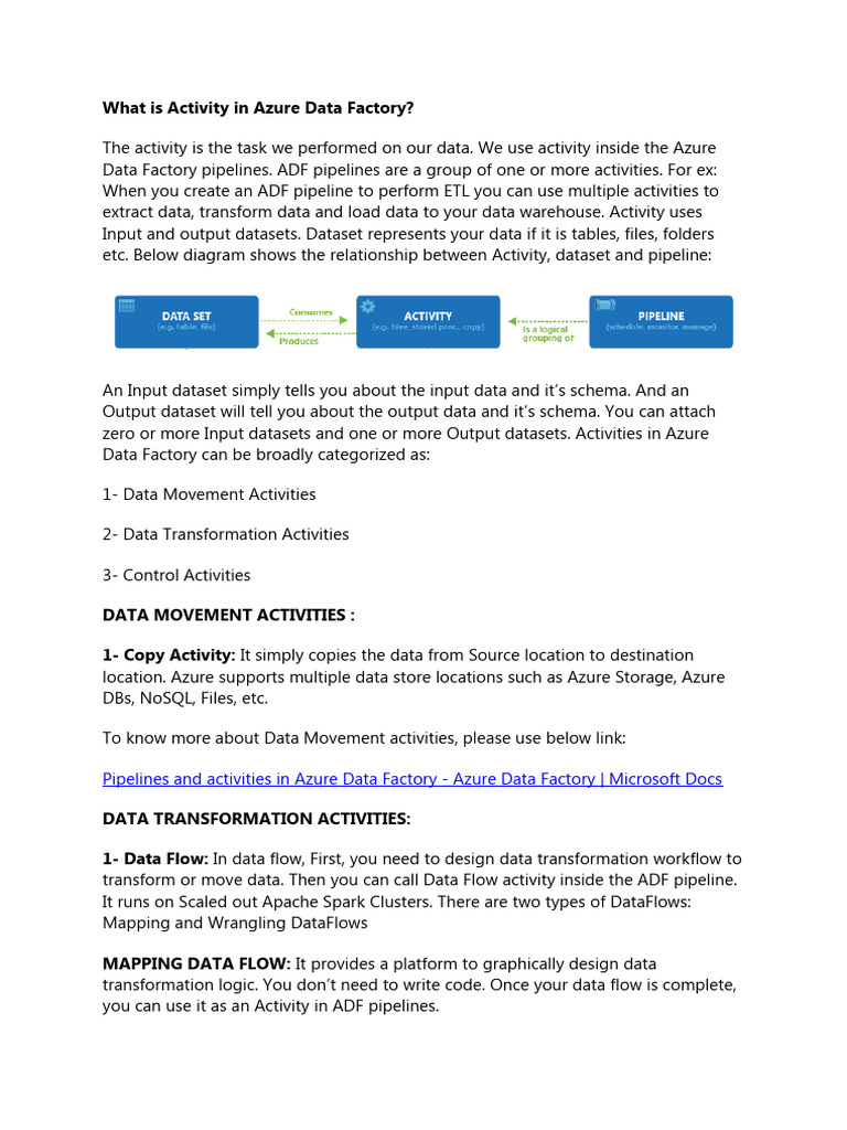 Azure Data Factory | PDF | Apache Hadoop | Control Flow