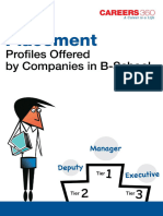 Placement Profiles Offered by Companies in B School