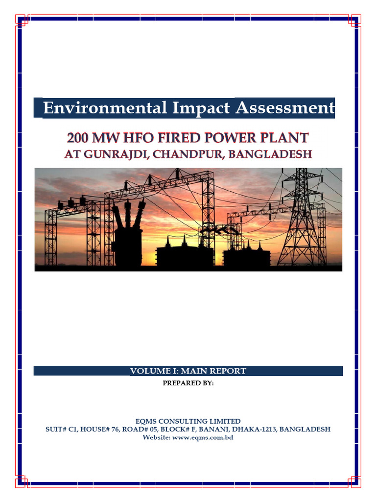 EIA Report for Chandpur Power Plant | PDF | Environmental Impact ...
