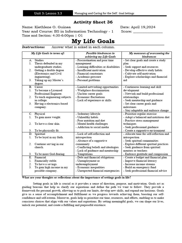 Casindac activity sheet 36 download free pdf motivation motivational