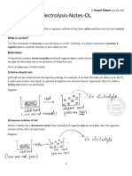 Electrolysis OL Notes