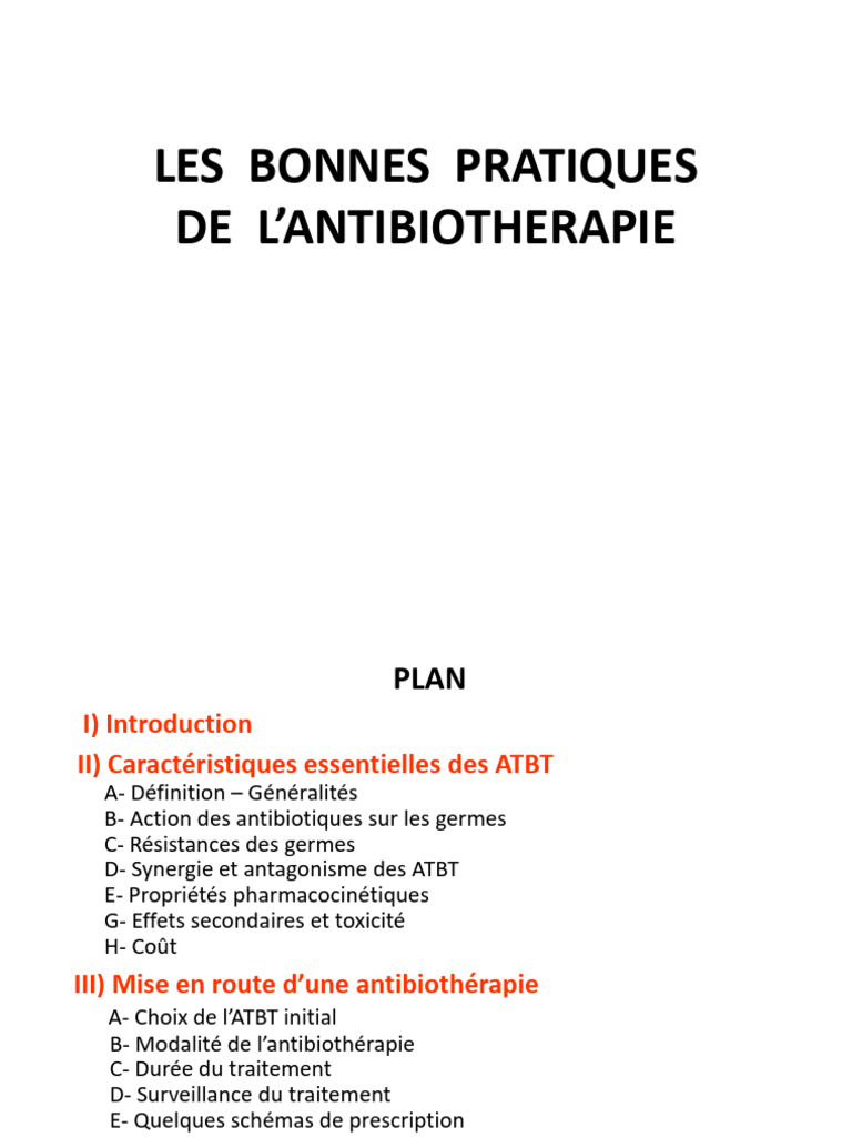 Bonnes pratiques en antibiothérapie | PDF | Résistance aux ...