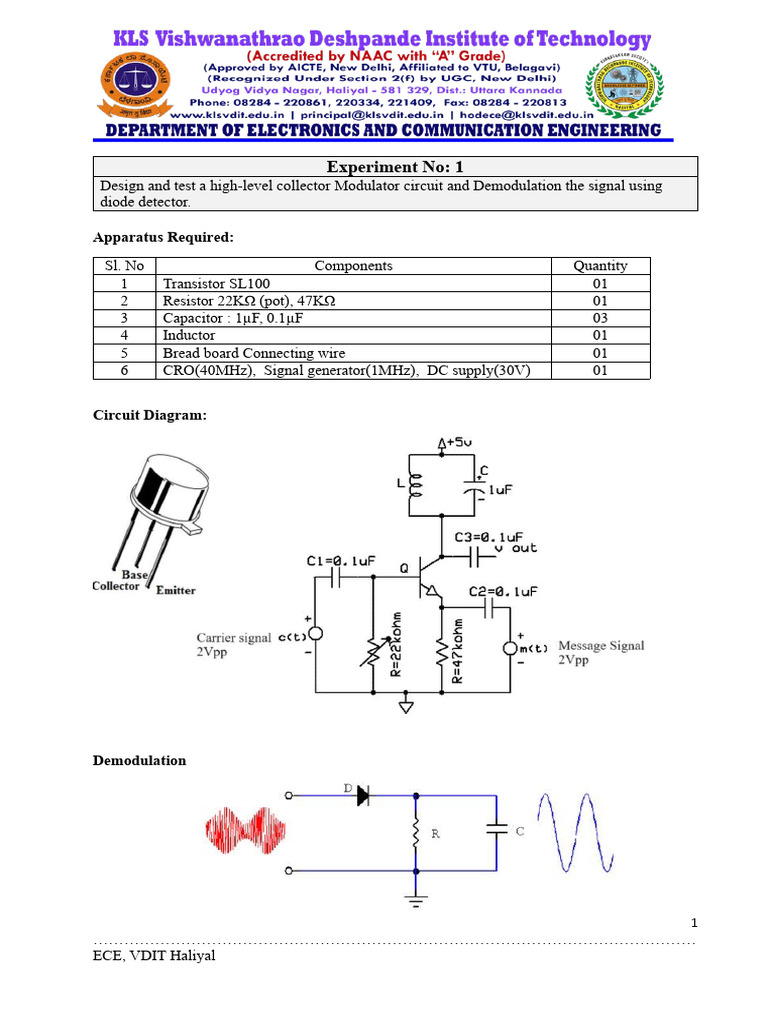 Amplitude Modulation Lab Manual | PDF | Modulation | Sampling (Signal ...