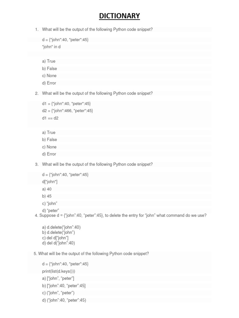 Dictionary | PDF | Python (Programming Language) | Computer Programming
